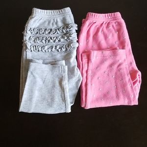 Set of 2, pink and gray leggings